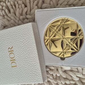 Dior Gold Folding Compact Mirror In an Embossed Gift Box